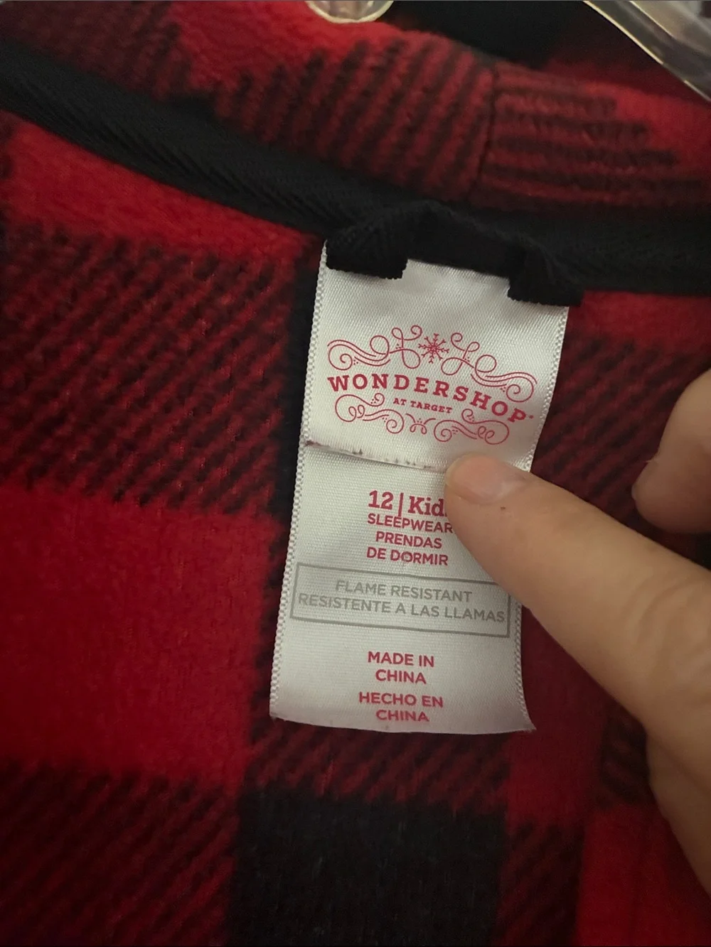 Boy’s Wondershop Red and Black Buffalo Plaid Fleece Belted Robe Christmas XMAS